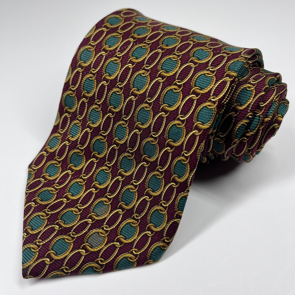 Brooks Brothers Makers Repp Silk Hand Made Mens Necktie Horse Bit Equestrian USA
